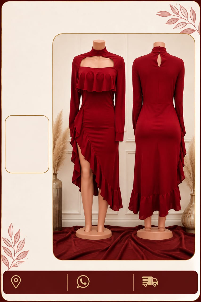 Robe rouge volante élégante